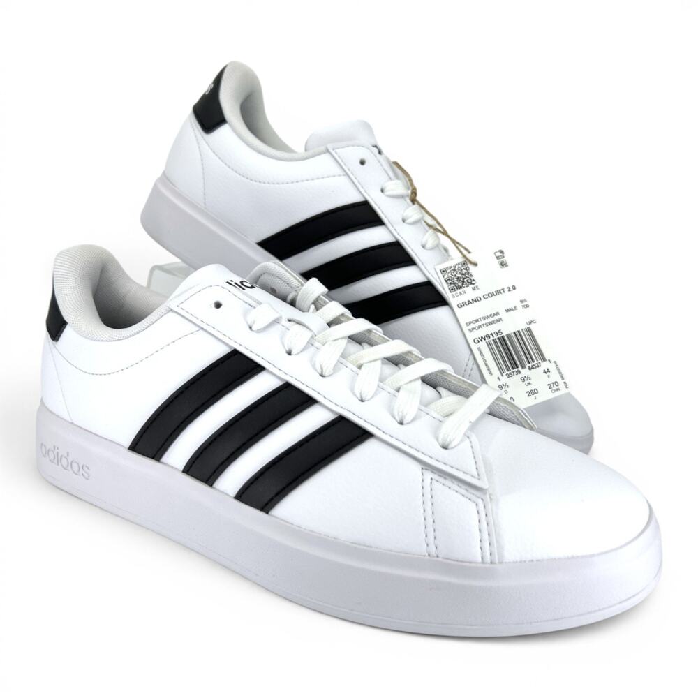 adidas Grand Court 2.0 Men’s 10 White Black GW9195